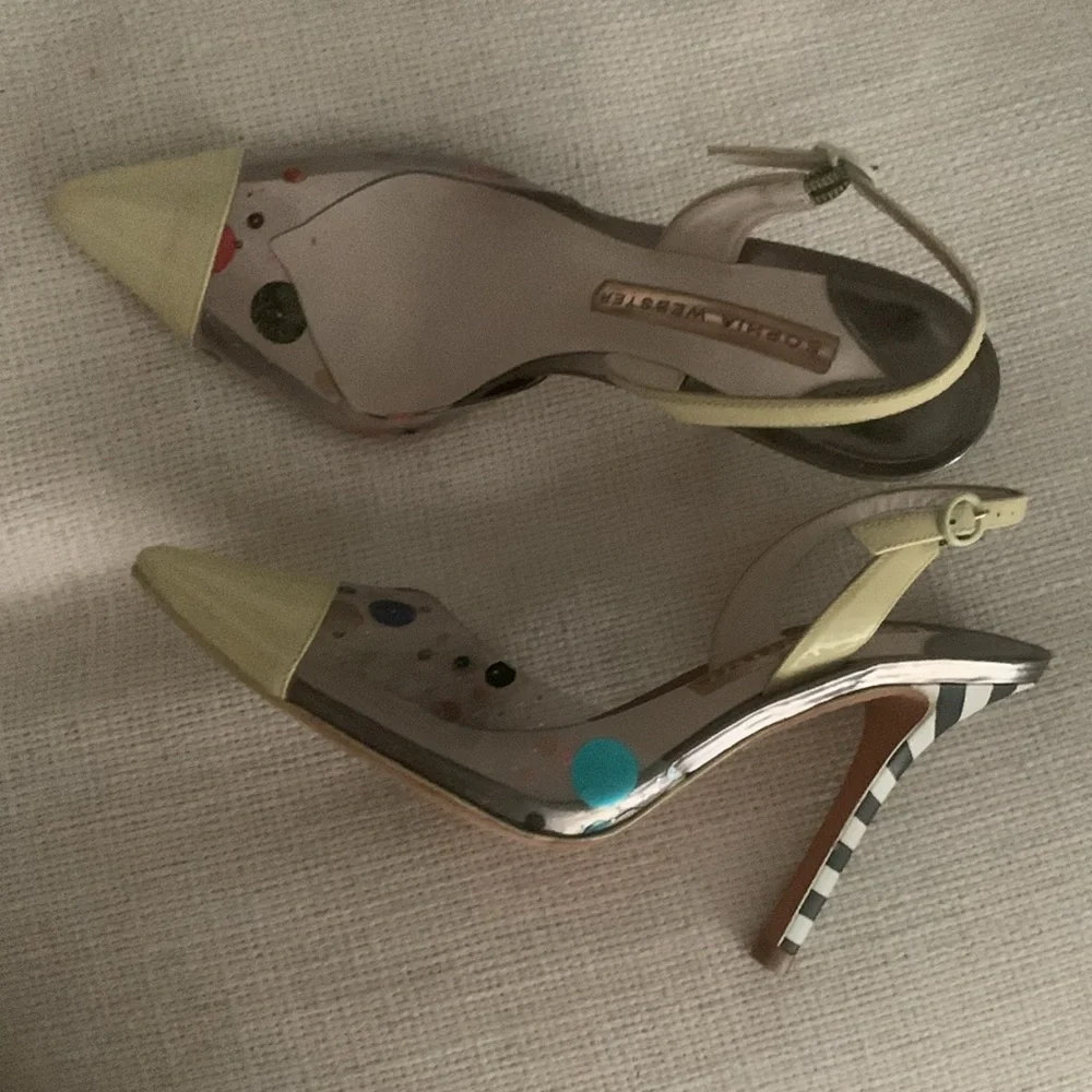 SOPHIA WEBSTER PVC Glitter Slingback Pumps• Size 36 / 6 • Mint/Rainbow NWT RARE - Picture 7 of 7